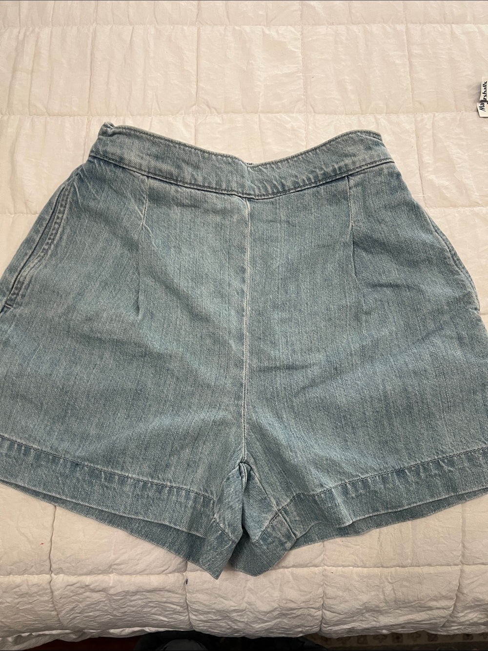 Madewell Light Blue High-Rise Denim Shorts